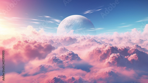 Pastel Sky: A Beautiful Blend of Soft Colors in the Clouds, Soft Hues of the Sky: A Pastel Palette in the Clouds.