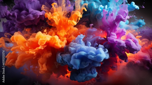 Explosion of colorful liquid creating a mesmerizing. Generative AI © ProVector