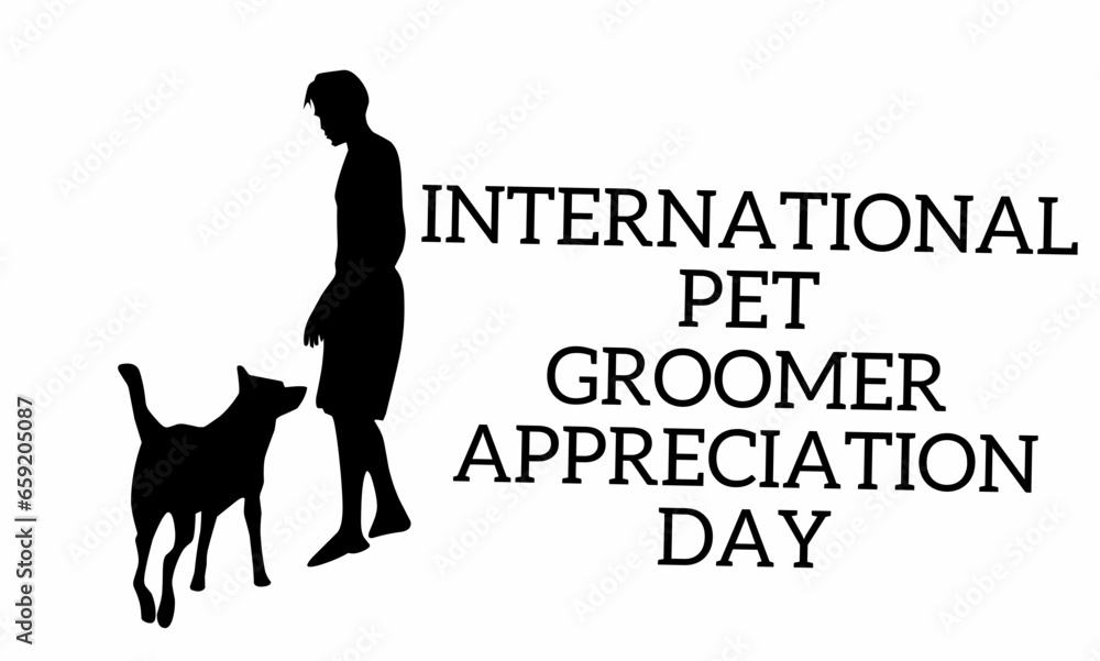 Vector graphic of international pet groomer appreciation day for international pet groomer appreciation day celebration. flat design. Line art design. flyer design. flat illustration. Banner design.  