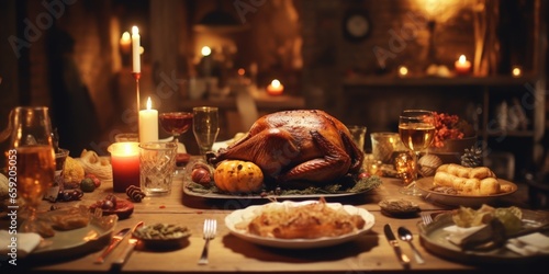 Thanksgiving Dinner Table photo