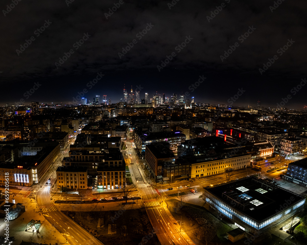 Warszawa Stolica Polski nocą
