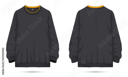 Casual sweatshirt template front and back view