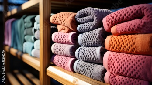 Kitchen towels in a cage close-up. Generative AI