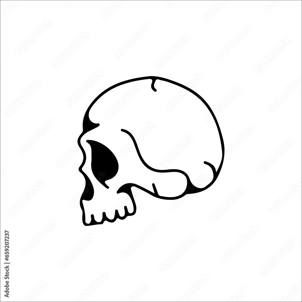 concept skull doodle illustration vector concept skull doodle illustration vector