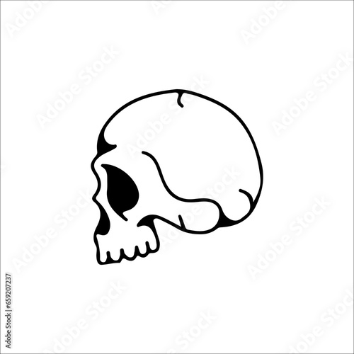 concept skull doodle illustration vector