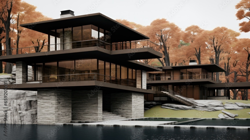 Modern architecture - a blend of nature and luxury. Modern architecture - a blend of nature and luxury.