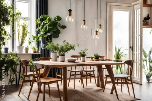 table and chairs in a garden