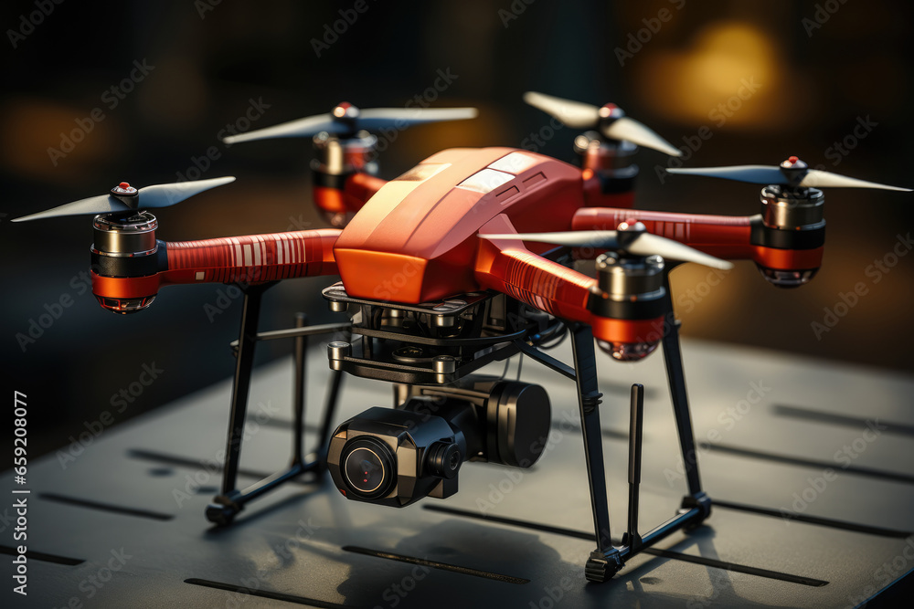A drone delivering a package to a remote location, demonstrating the integration of technology in last-mile delivery solutions. Concept of drone delivery. Generative Ai. A drone delivering a package to a remote location, demonstrating the integration of technology in last-mile delivery solutions. Concept of drone delivery. Generative Ai.