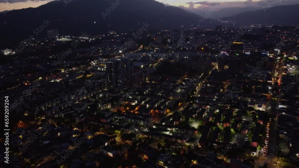aerial shot with drone of the city at sunset aerial shot with drone of the city at sunset