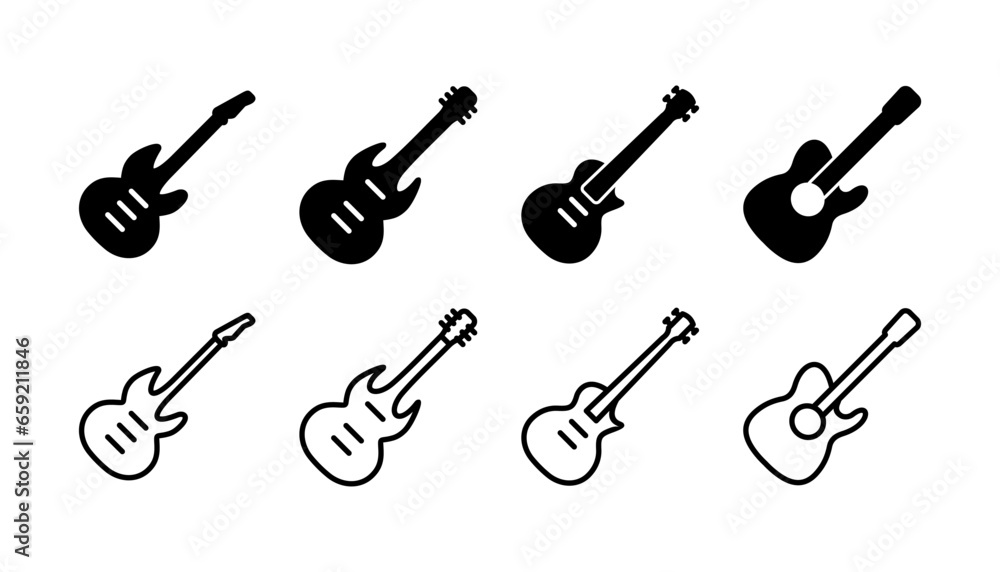 Guitar icon vector. musical instrument sign Guitar icon vector. musical instrument sign