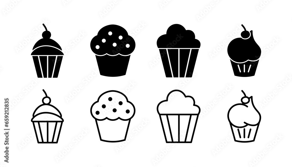 Cup cake icon vector. cake icon. bakery. muffin