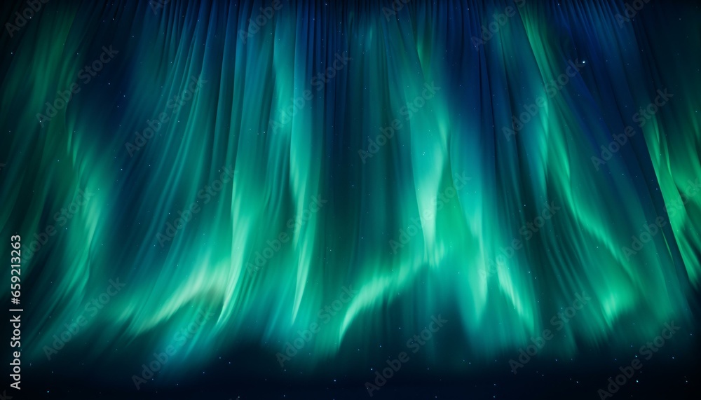 A mesmerizing green and blue aurora dancing in the night sky