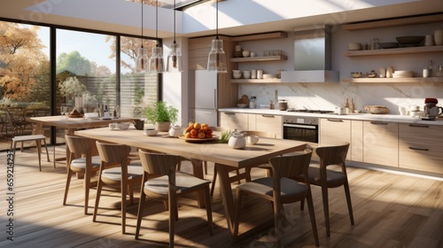 Stylish interior of a modern kitchen. Generative AI