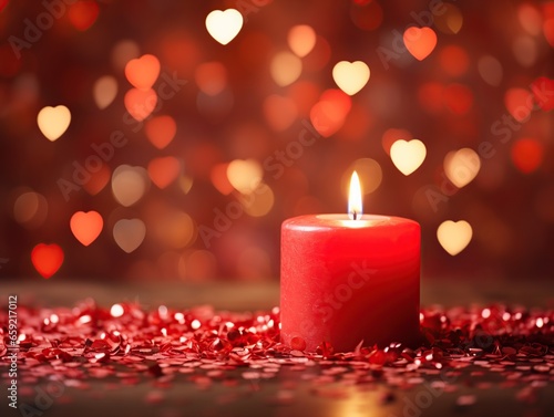 How Love Glows  A Romantic Valentine s Candlelit Evening background   Red candle for Valentine day Background   love day Background  happy Valentine day   Generative Ai 