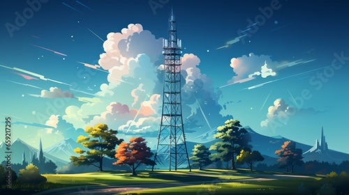 Wireless high-speed internet 5G global network technologi. Generative AI