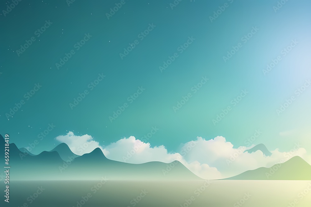 landscape with clouds, generative ai
