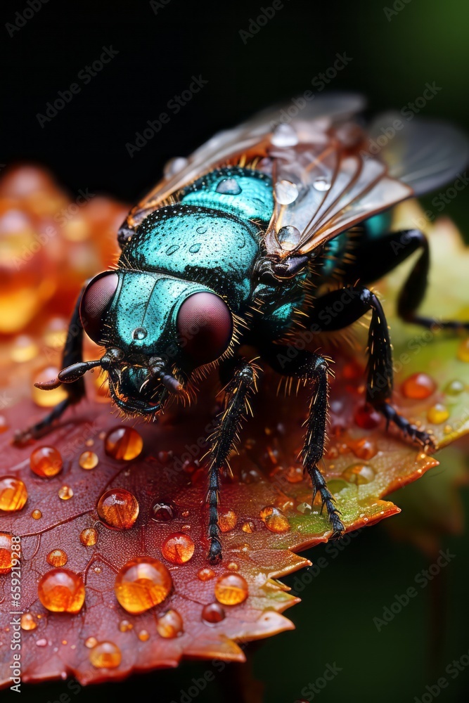 Fototapeta premium fly on leaf