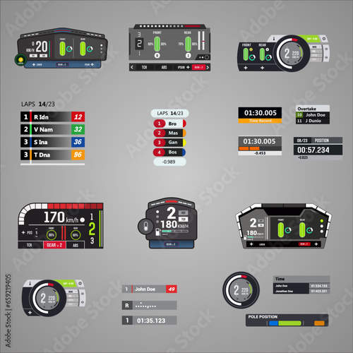 Racing game panel  vector template