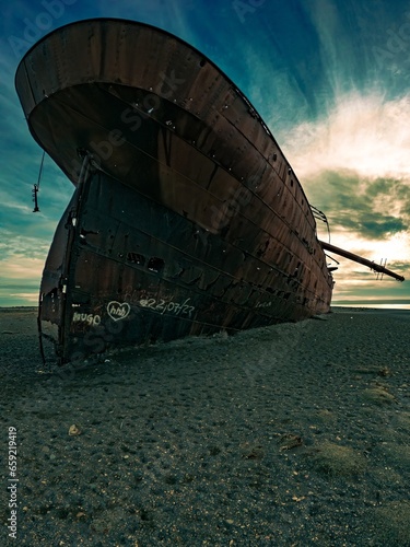 Marjory Gleen ship aground on the Atlantic coast photo