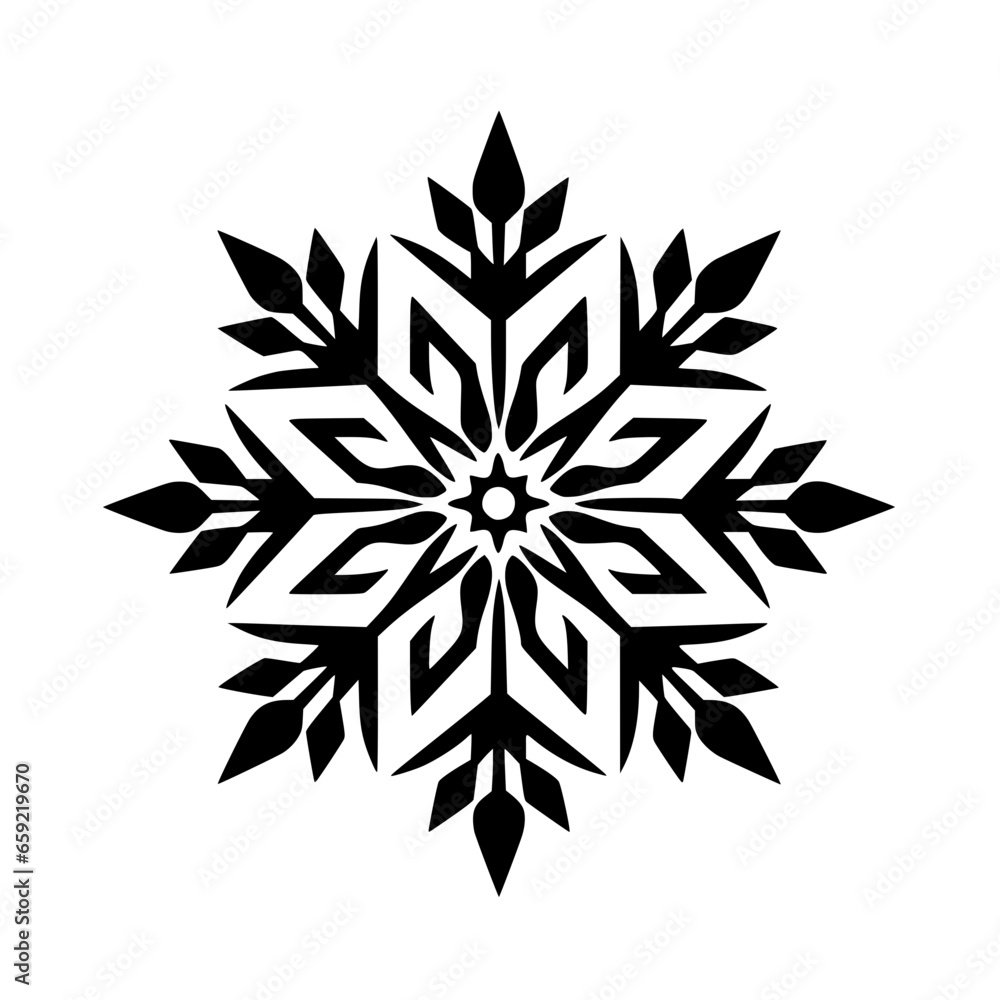 Simple Abstract Snowflake Mandala Winter Illustration Ornament Simple Abstract Snowflake Mandala Winter Illustration Ornament