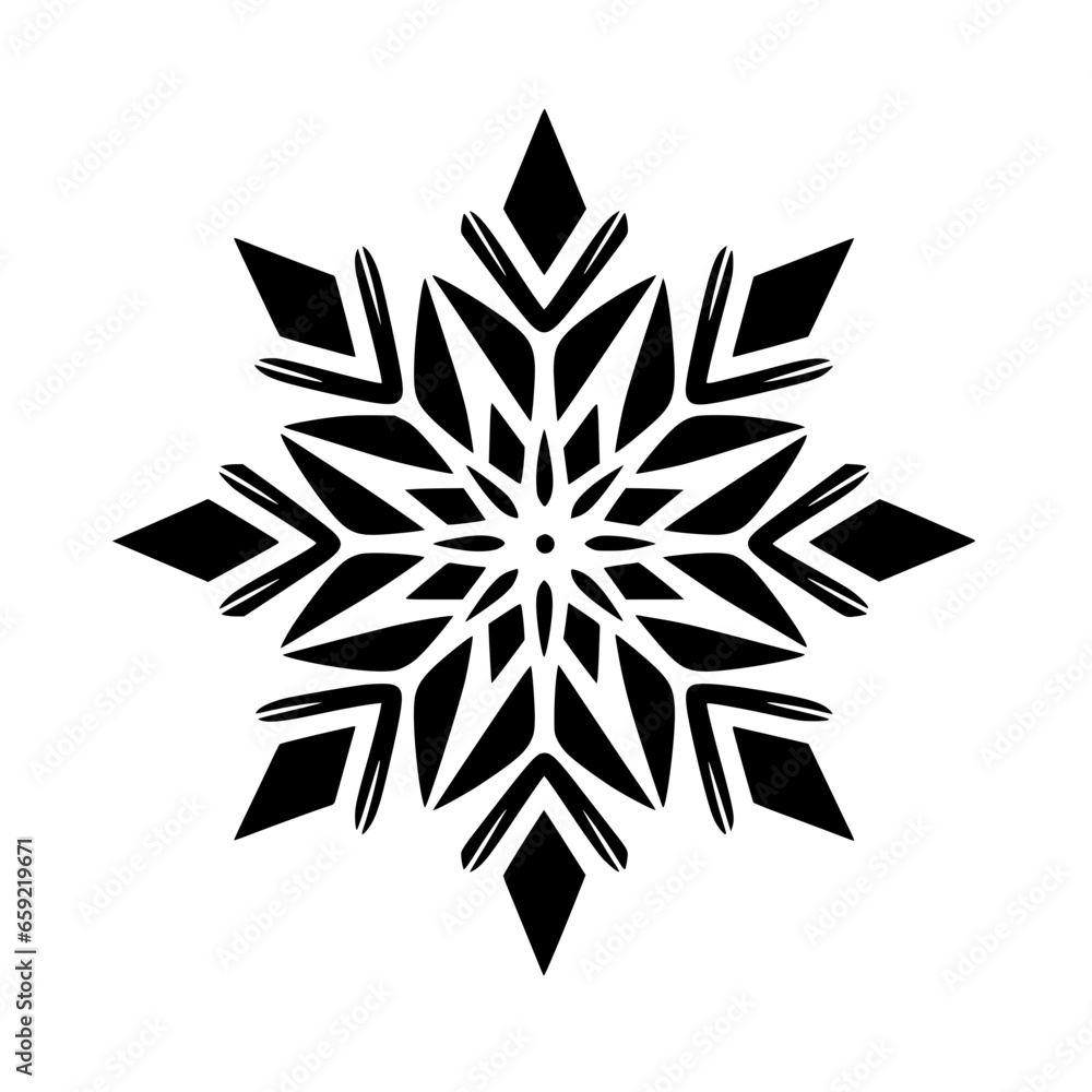 Simple Abstract Snowflake Mandala Winter Illustration Ornament Simple Abstract Snowflake Mandala Winter Illustration Ornament