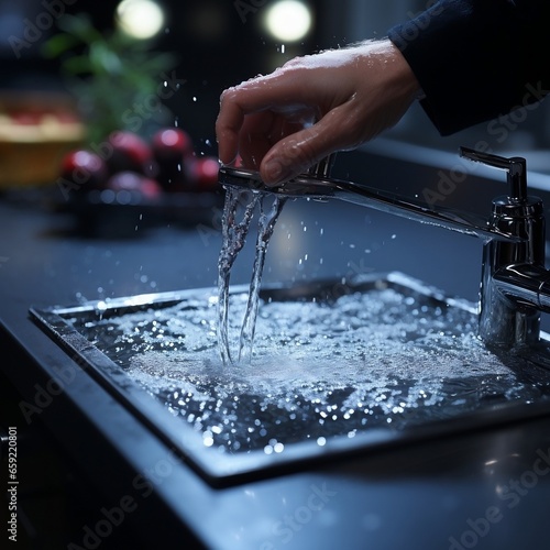 Cleaning the kitchen sink faucet