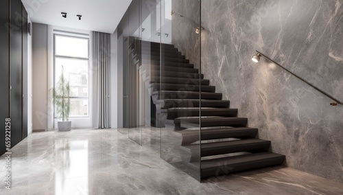 Empty flat space with stairs