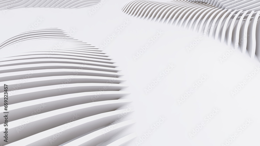 Naklejka premium Abstract Curved Shapes. White Circular Background.