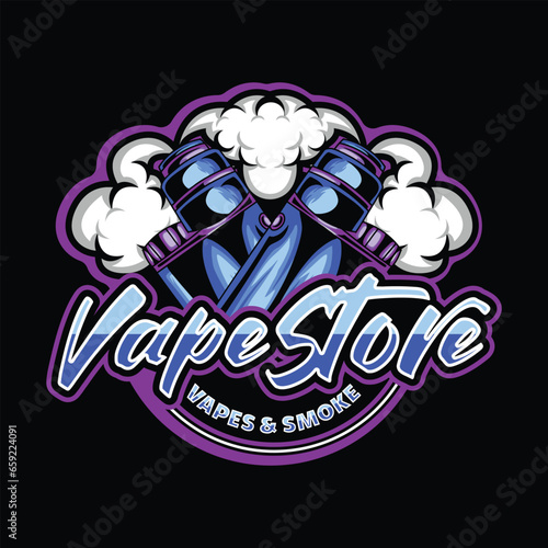 Vapor Vape Store Vector Graphic Design illustration Emblem Symbol and Icon