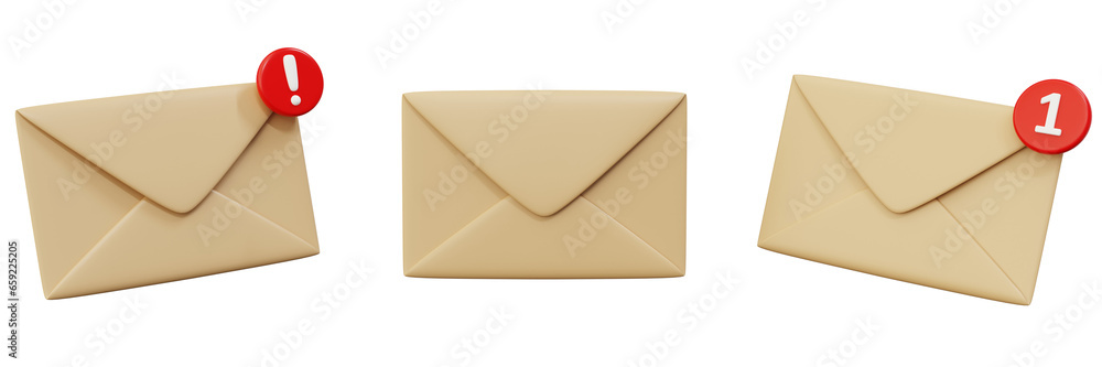 3D mail or envelope icon for online communication ideas or email set icon illustration 3D mail or envelope icon for online communication ideas or email set icon illustration