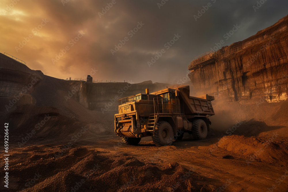 Gold Mining Operation: Large Excavator at Work Created with generative AI tools. Gold Mining Operation: Large Excavator at Work Created with generative AI tools.