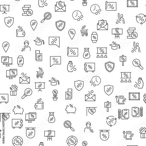 Percent by Pig, Wallet, Magnifying Glass Seamless Pattern for printing, wrapping, design, sites, shops, apps