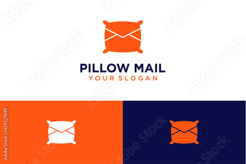 pillow logo design with mail