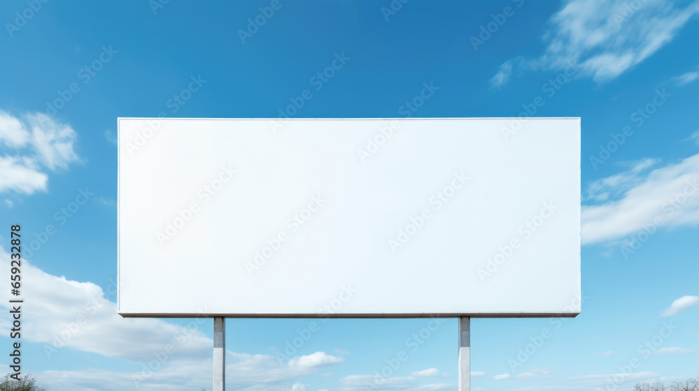 low angle shot of blank billboard mockup against bright blue sky. low angle shot of blank billboard mockup against bright blue sky.