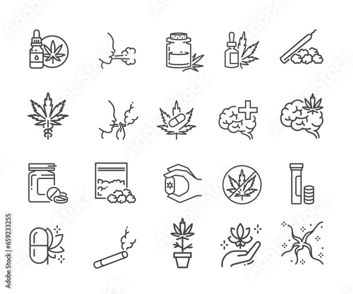 Icon sets. Drugs such as Ganjar, narcotics, 