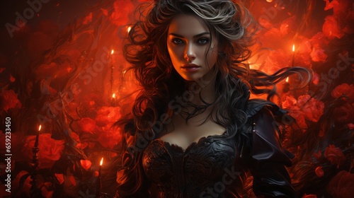 Wallpaper Mural Captivating Night of Style: Feminine Beauty, Glamorous Fashion, and Alluring Makeup for a Stunning Party Look, generative AI Torontodigital.ca