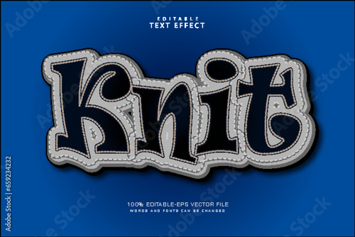 Knit editable text effect 3 dimension emboss simple style