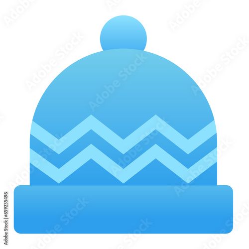 Beanie icon vector for winter event. Beanie icon for cold season graphic resource. Beanie for icon, symbol, winter or Christmas celebration. Winter clothes to keep the body warm