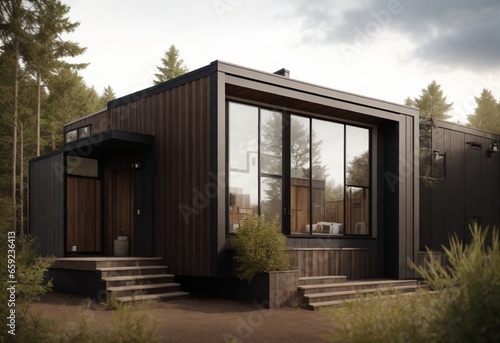 house in the woods rustic modern container 7