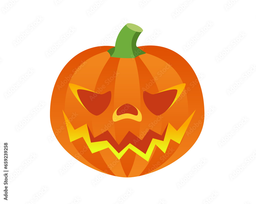 Orange pumpkin Jack O Lantern icon for Halloween holiday decoration Orange pumpkin Jack O Lantern icon for Halloween holiday decoration