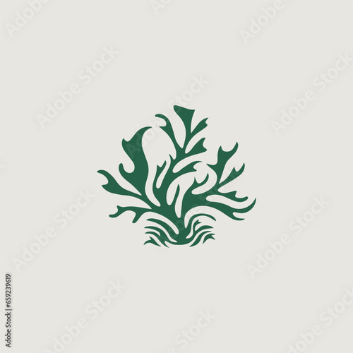 海藻をシンボリックに用いたロゴのベクター画像