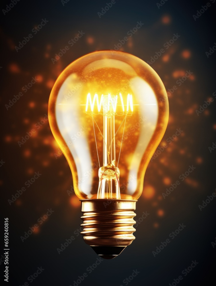 A brightly shining light bulb symbolizing ideas, inspiration, and creativity A brightly shining light bulb symbolizing ideas, inspiration, and creativity