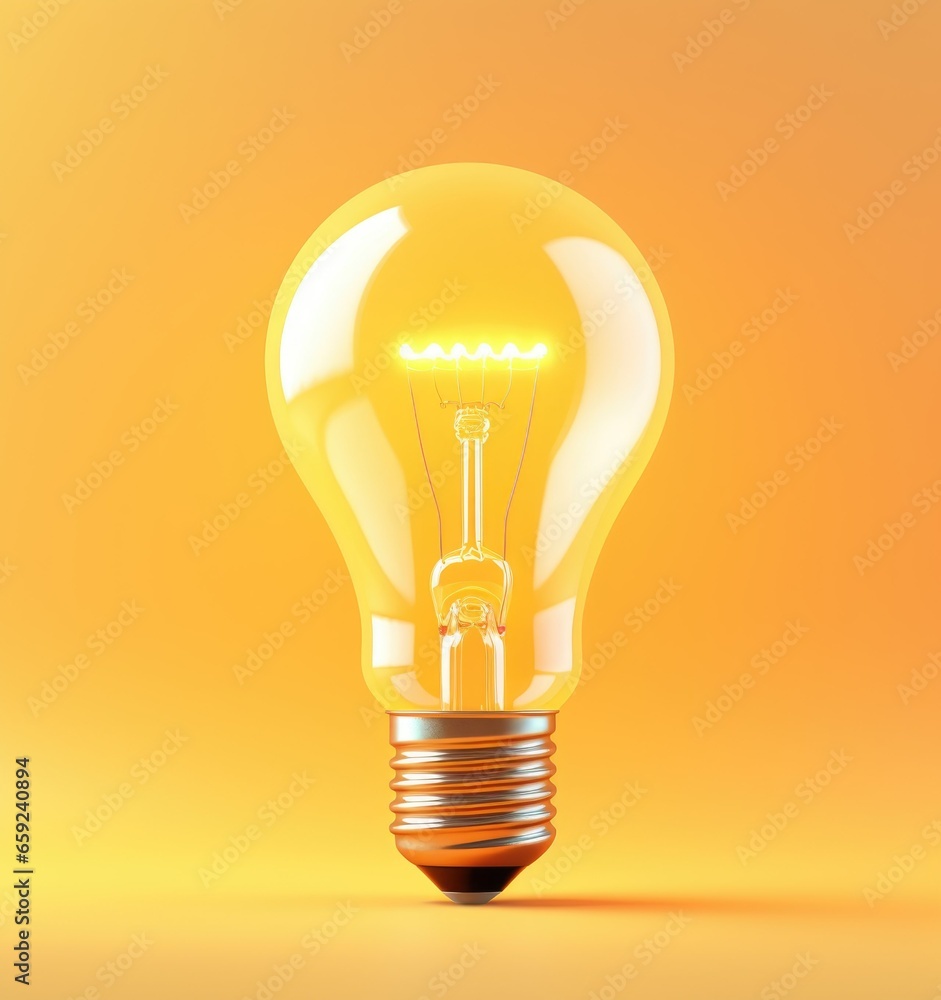 light bulb isolated on a yellow background light bulb isolated on a yellow background
