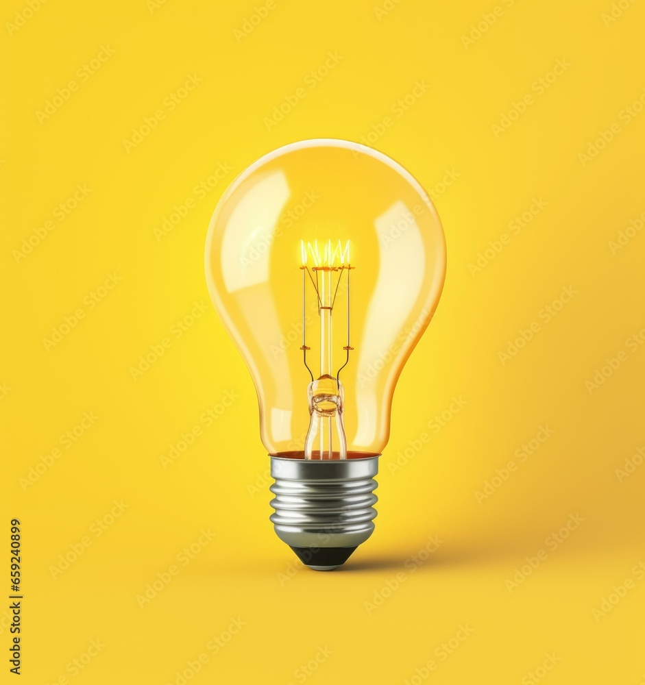 light bulb isolated on a yellow background light bulb isolated on a yellow background