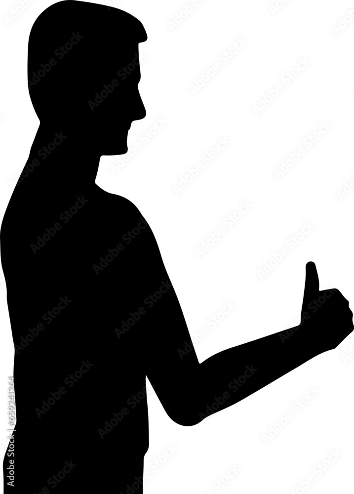 ok gesture finger silhouette illustration