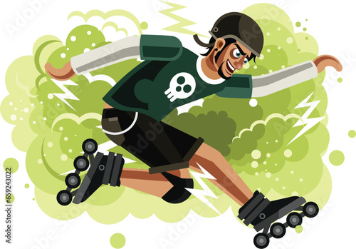 Sport boy on Roller Skater