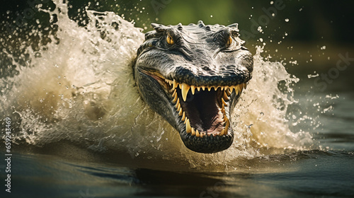 photo illustration of a very vicious crocodile