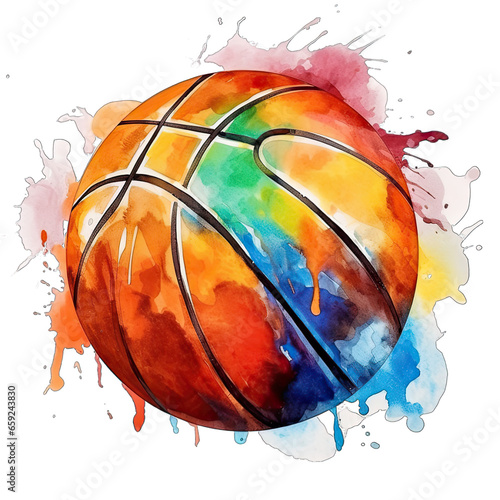 Basketball with an abstract watercolor background © MelissaMN