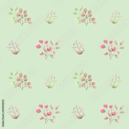 Wallpaper Mural カラフルな実の付いた植物柄のパターン Torontodigital.ca