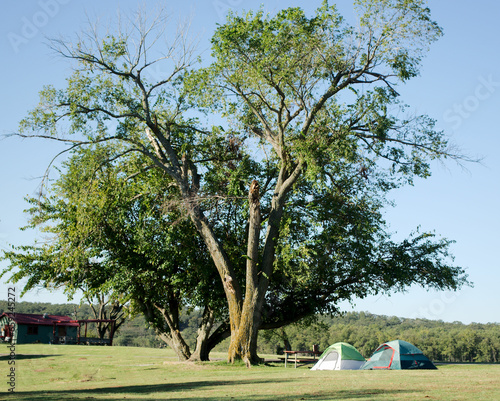 Camping at Sahoma Lake the water supply lake for Sapulpa, Oklahoma a historic town on Route 66. photo